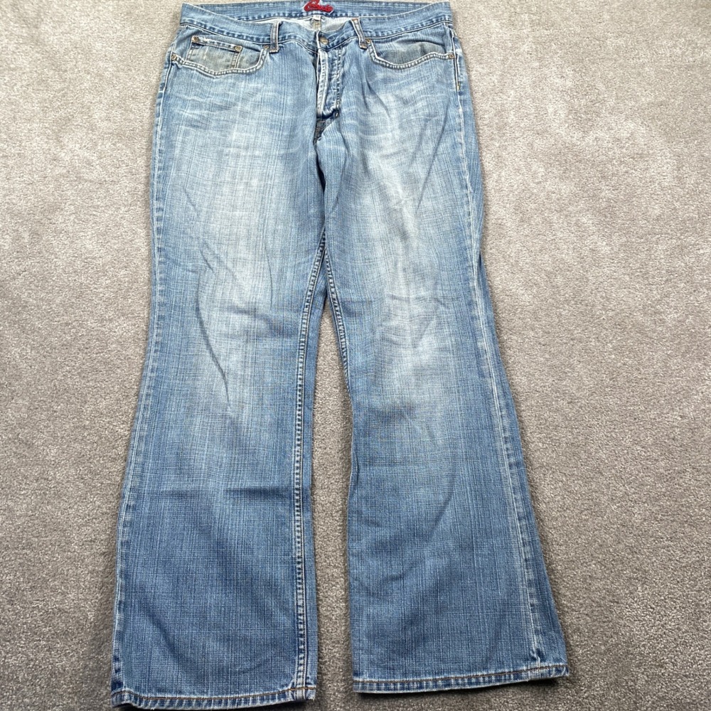 Blue Cult Jeans Mens 38 Blue Relaxed Straight Leg Y2K Embroidered Pockets Denim
